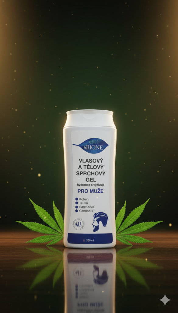 BIONE Cosmetics Cannabis – Juuste- ja dušigeel meestele (200 ml).